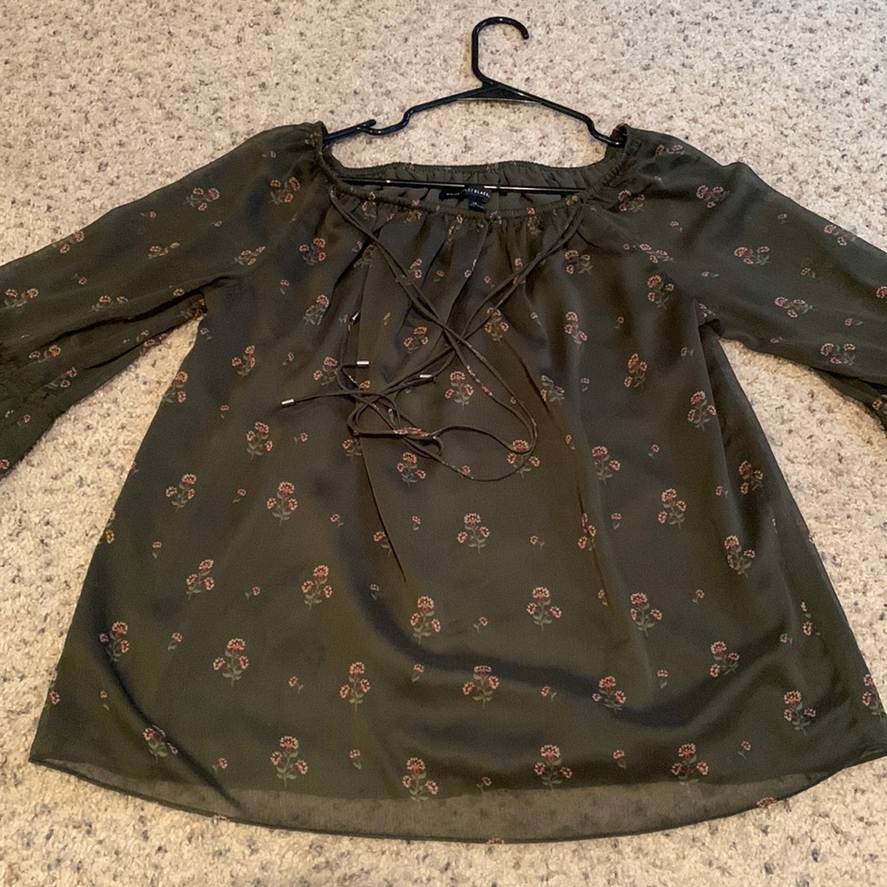 White House Black Market Top with Tie Front